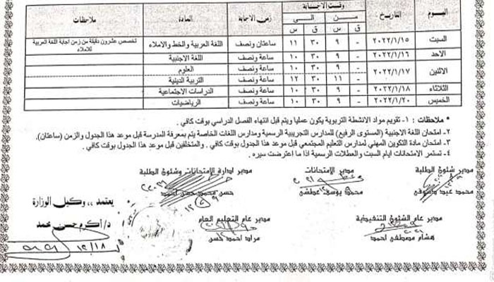 متـاح .. جدول الصف السادس الابتدائى 2023 محافظة القاهرة موقع وزارة التربية والتعليم