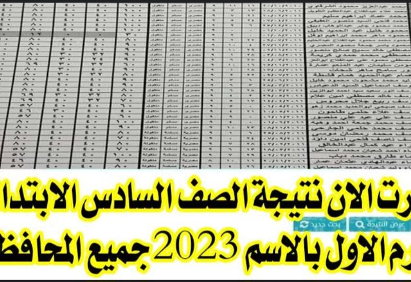 نتائج الصف السادس الإبتدائي الترم الأول بالألوان عبر بوابة نتائج التعليم الأساسي 2023/2024